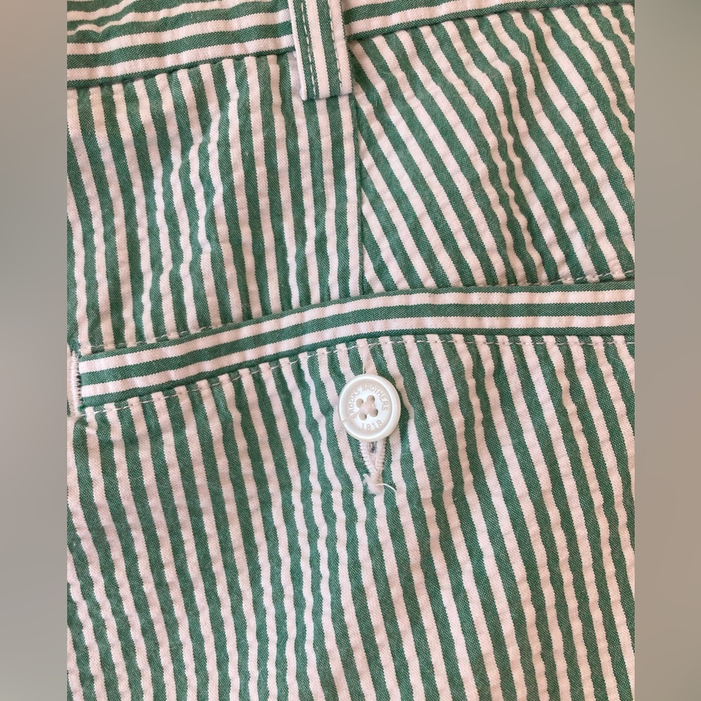 Brooks Brothers Green and White Striped Men Shorts - Picture 4 of 8